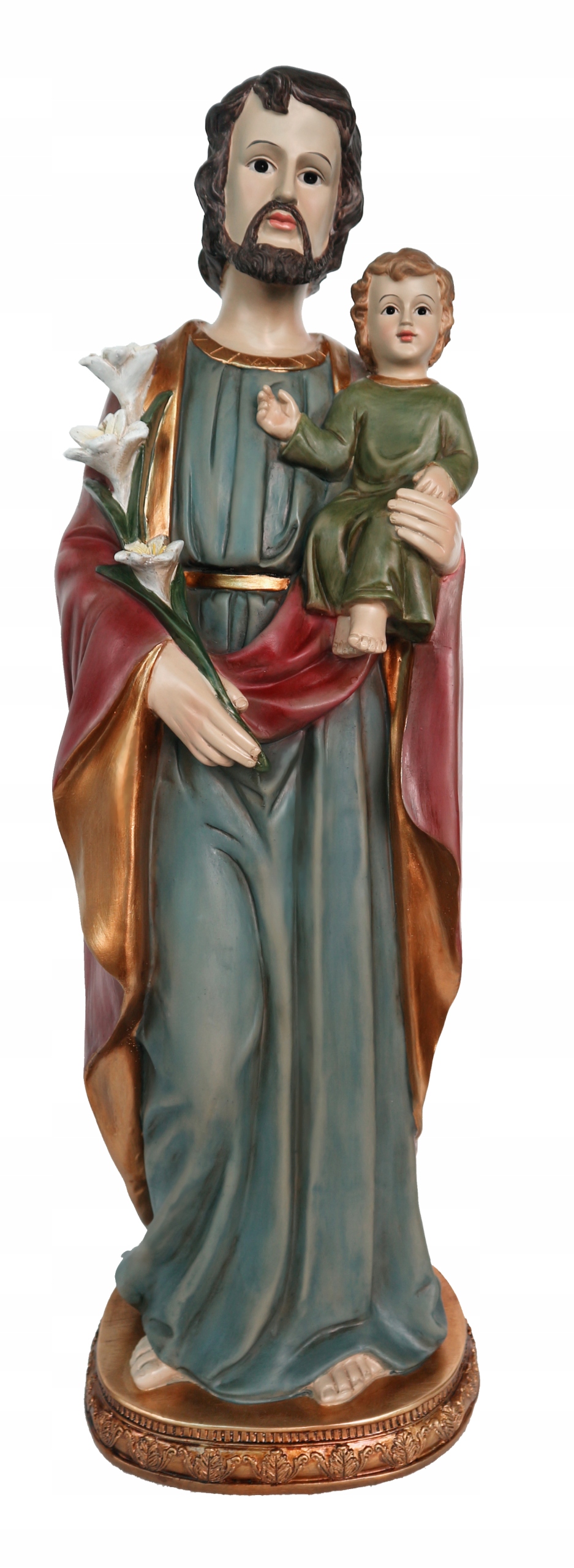 FIGURA DO SZOPKI ŚW. JÓZEF OPIEKUN Z DZIECIĄTKIEM 61 CM MASA ŻYWICZNA