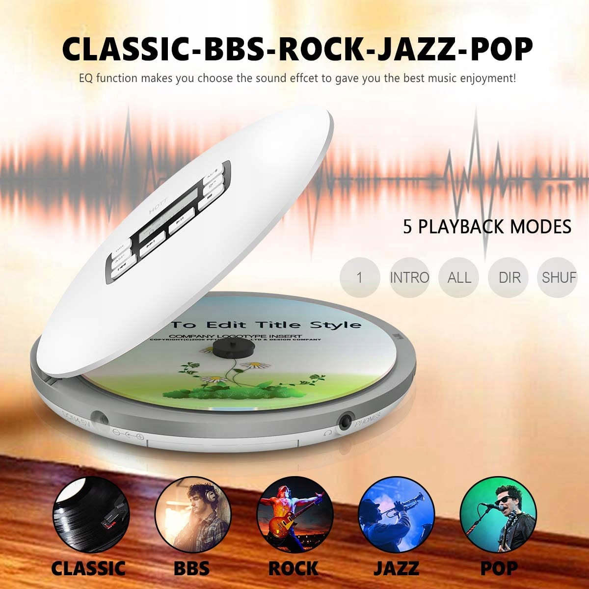 Портативный CD MP3-плеер Discman модель CD611-Siver