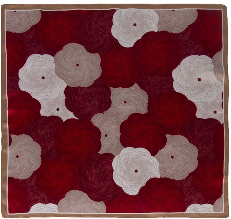 Hedvábná šála Dámská šála Šátek 100% hedvábí 65x65 cm Šátek Červená