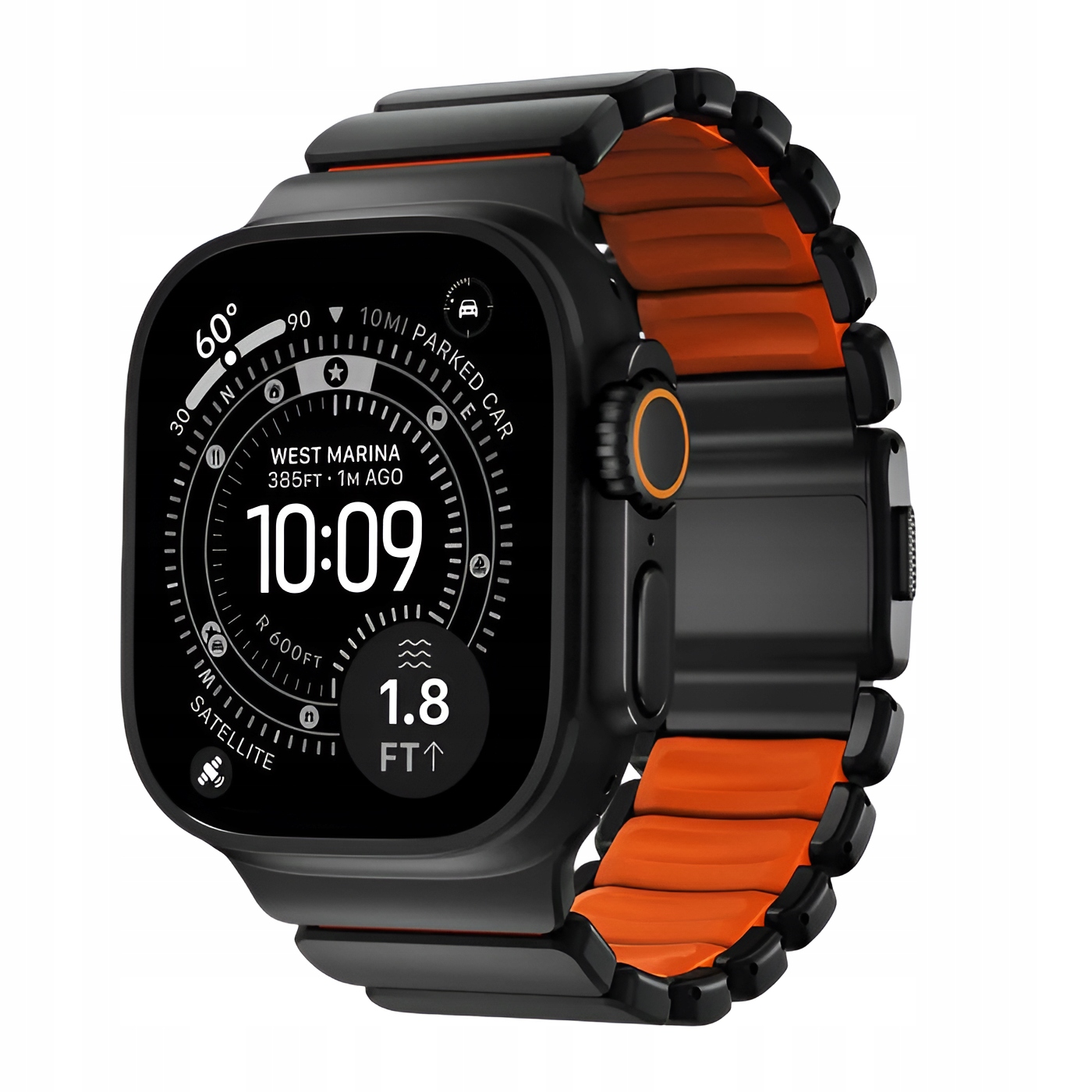 Pásek pro Apple Watch 49/46/45/44/42 mm Nomad Stratos Band, Titanový Fkm