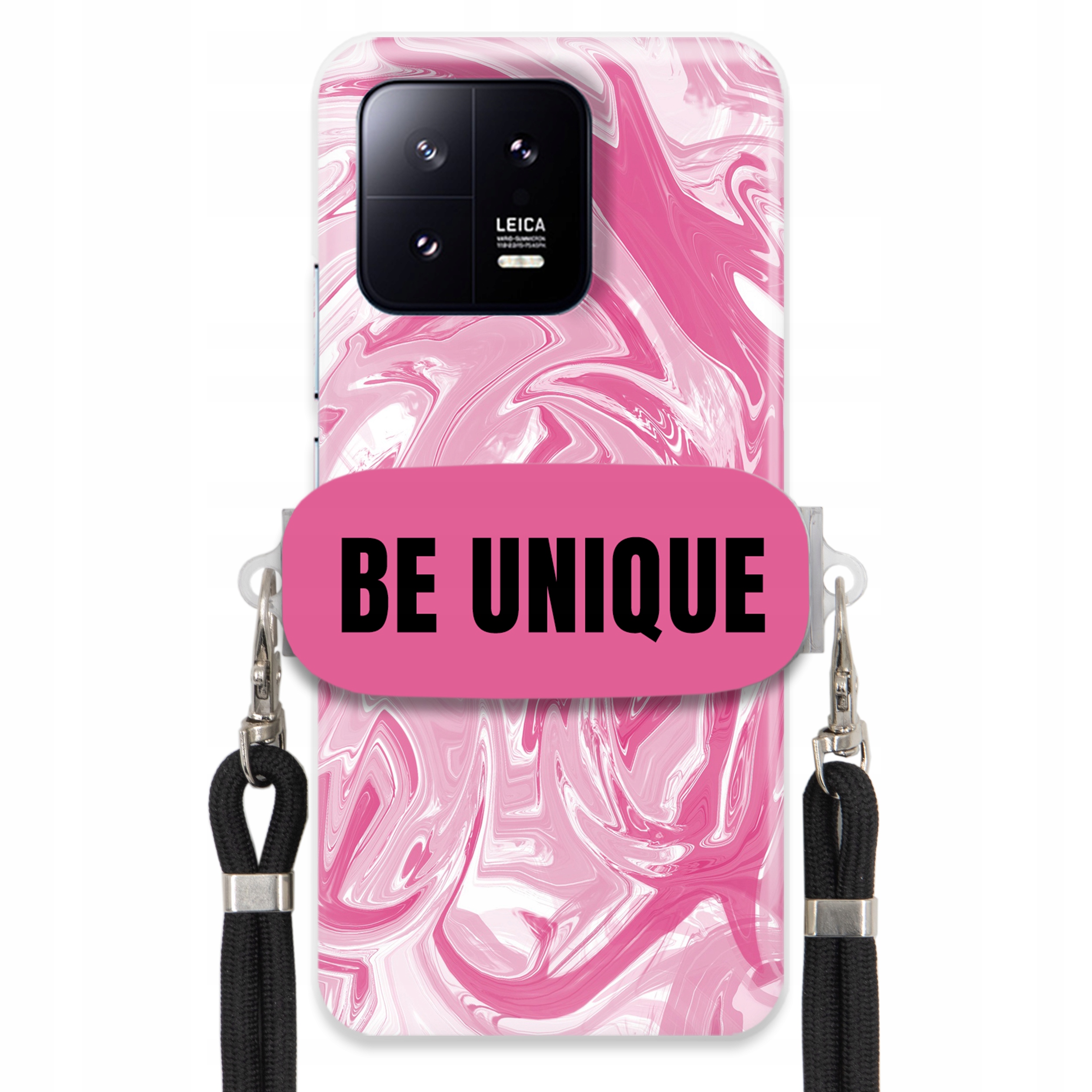 Puzdro pre Xiaomi 13 Pro Case držiak na šnúrku Čierna Ružová Mramor Be Unique