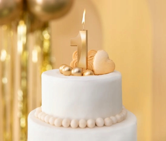 Świeczka urodzinowa PartyPal cyfra 1 złota Marka PartyPal