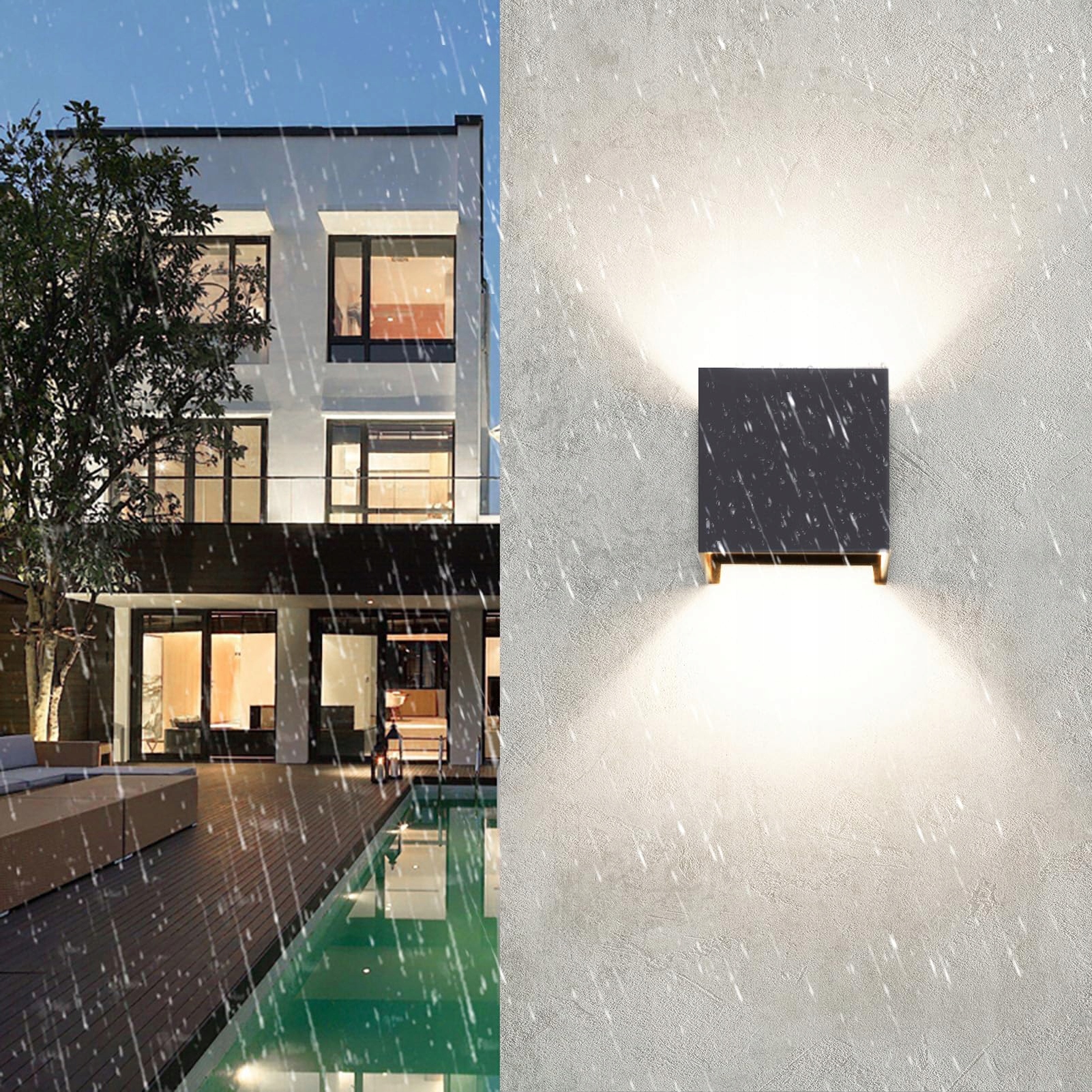 KLIGHTEN Zestaw 4 Nowoczesne Lampy Ścienne Zewnętrzne IP54 9W 4000K — miniatura 5