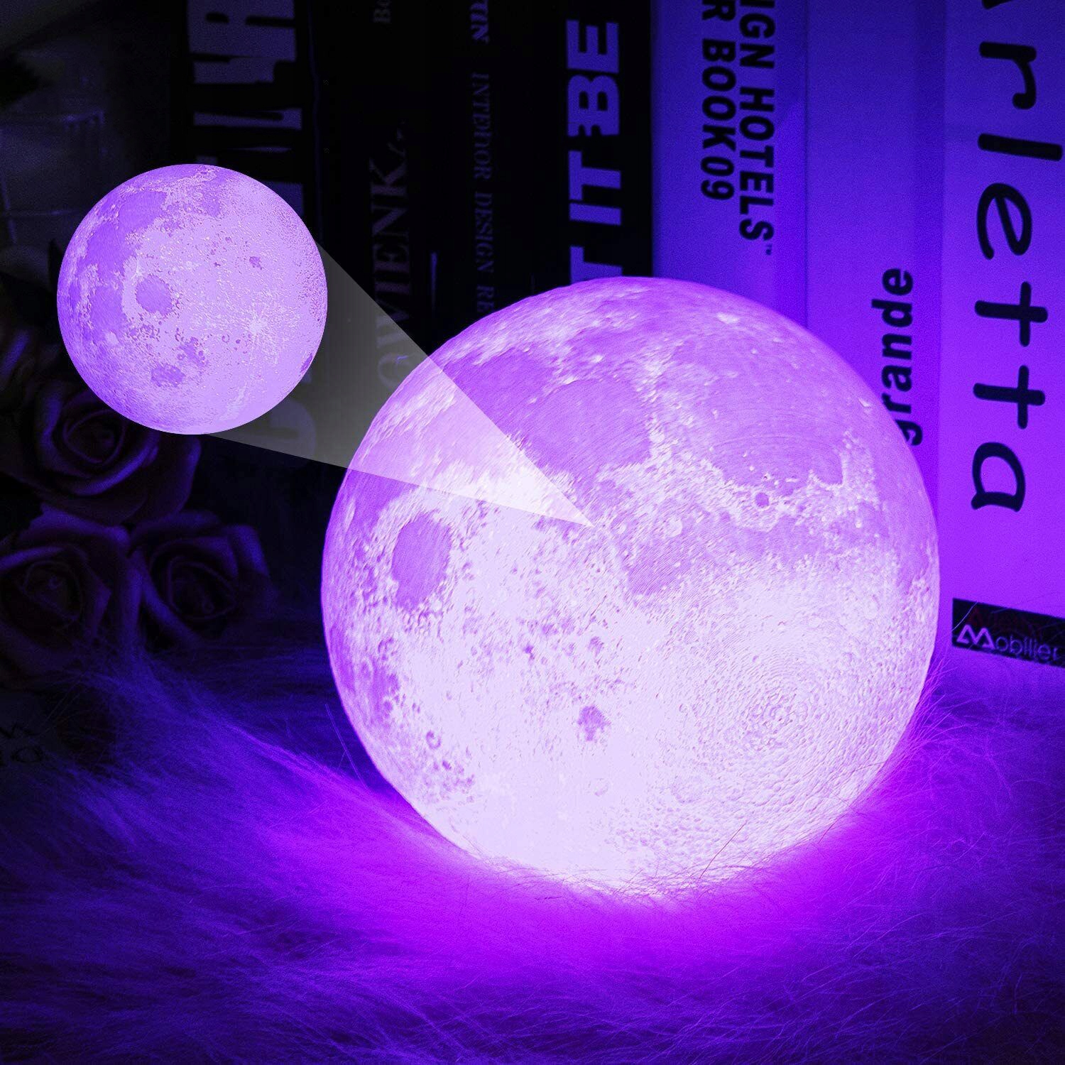 LAMPA LED RGB 16 KOLORÓW ŚCIEMNIANA LAMPKA NOCNA 3D Z PILOTEM DO SYPIALNI Zasilanie akumulatorowe