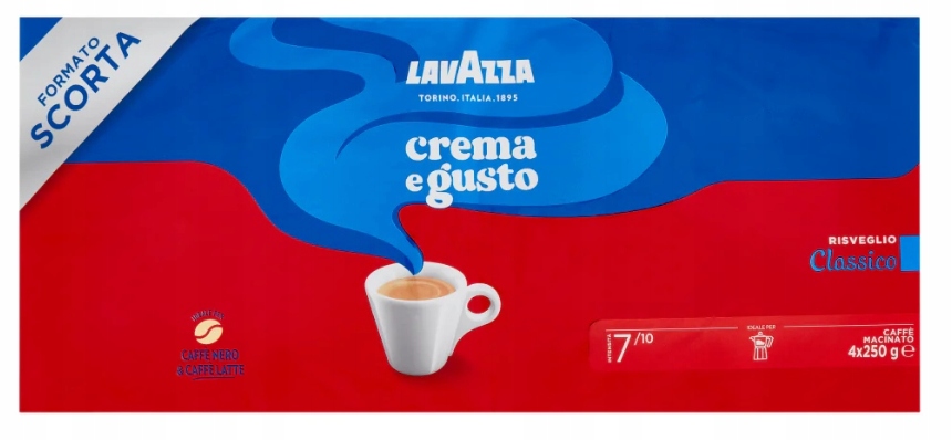 Lavazza Crema e gusto kawa mielona 4 × 250 g zestaw 1 kg