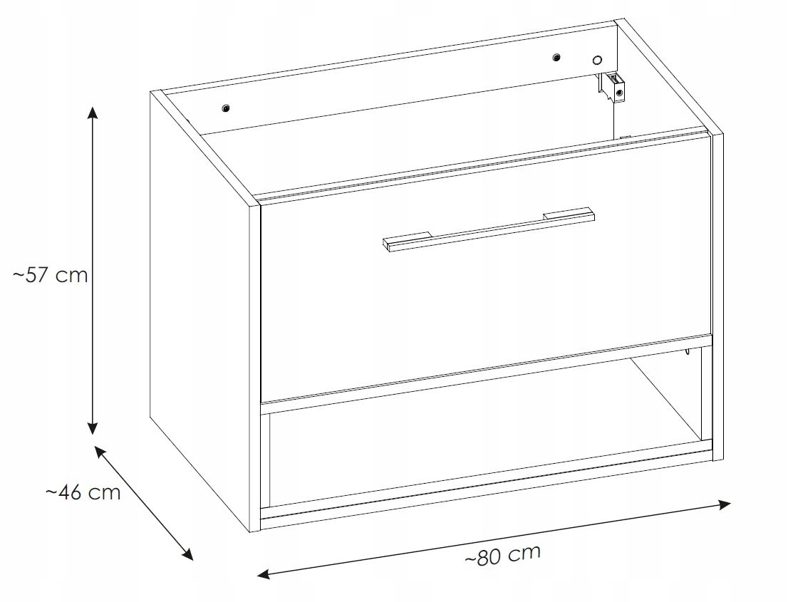 Szafka pod umywalkę 80cm 1 szuflada Marka Comad