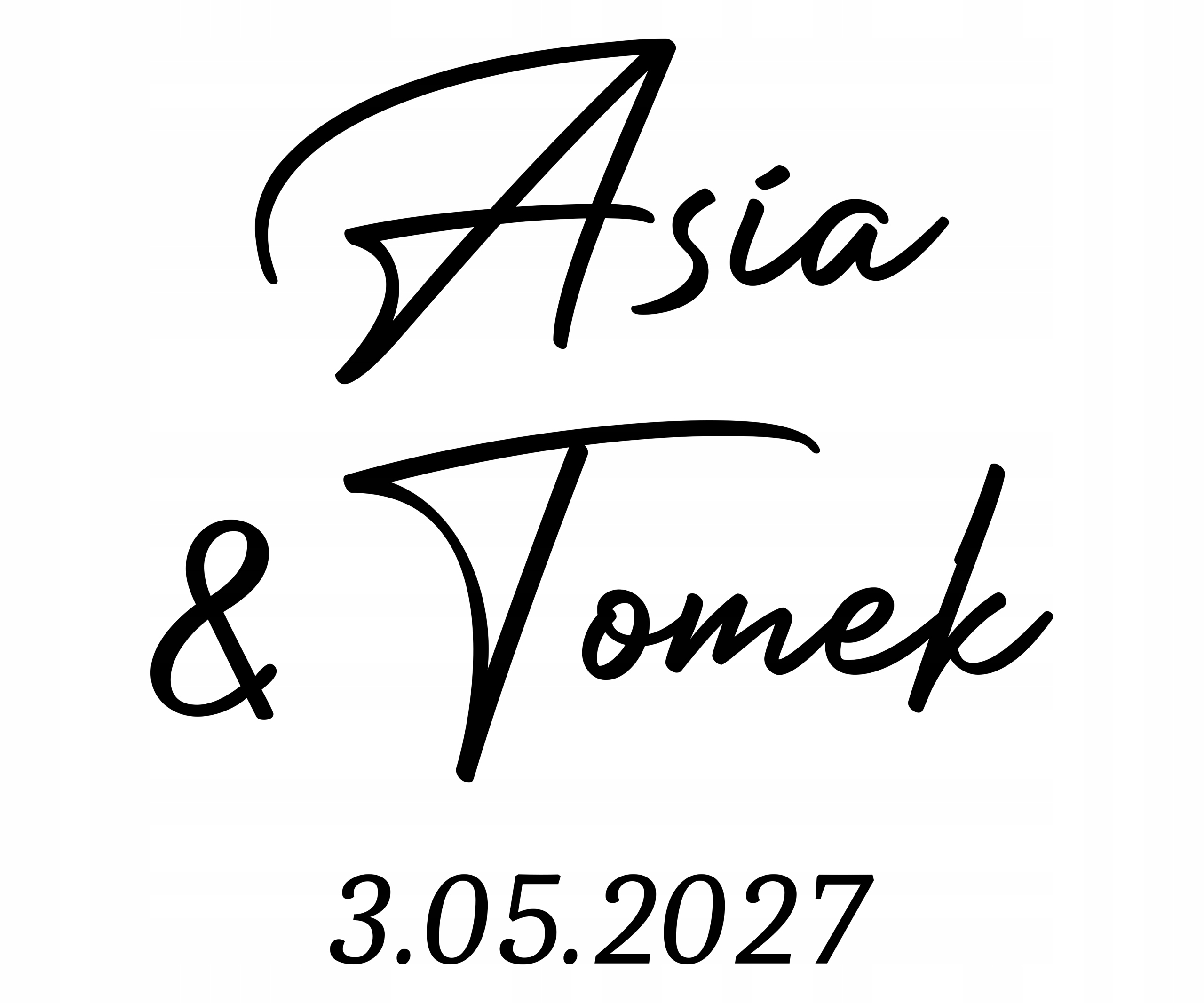 naklejka Imiona i data szer. 45cm na tablicę ściankę dekoracyjną powitanie Kod producenta COMMNS2024010