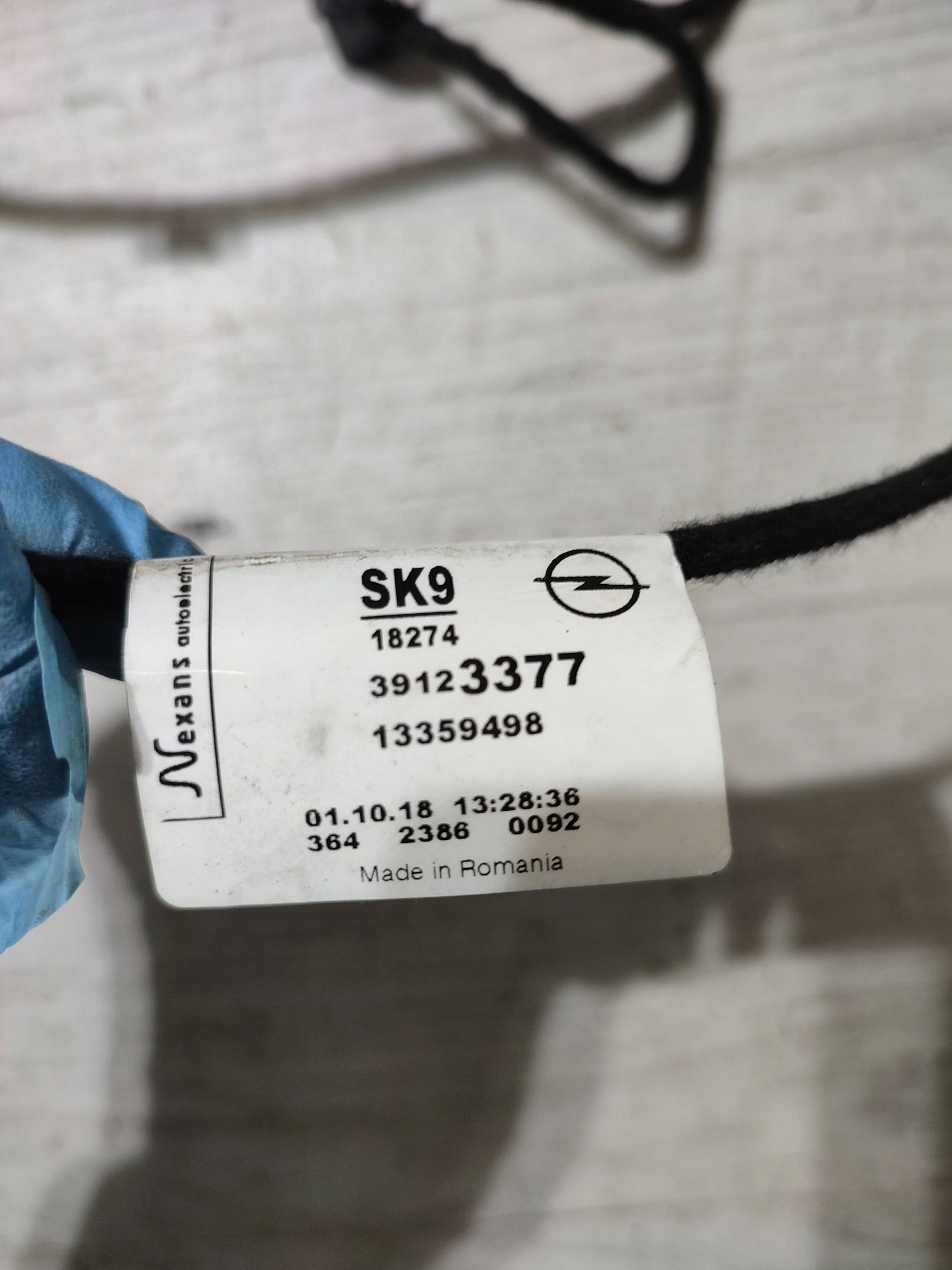 Opel Corsa E 2018 rear part side right bundle przewodow door