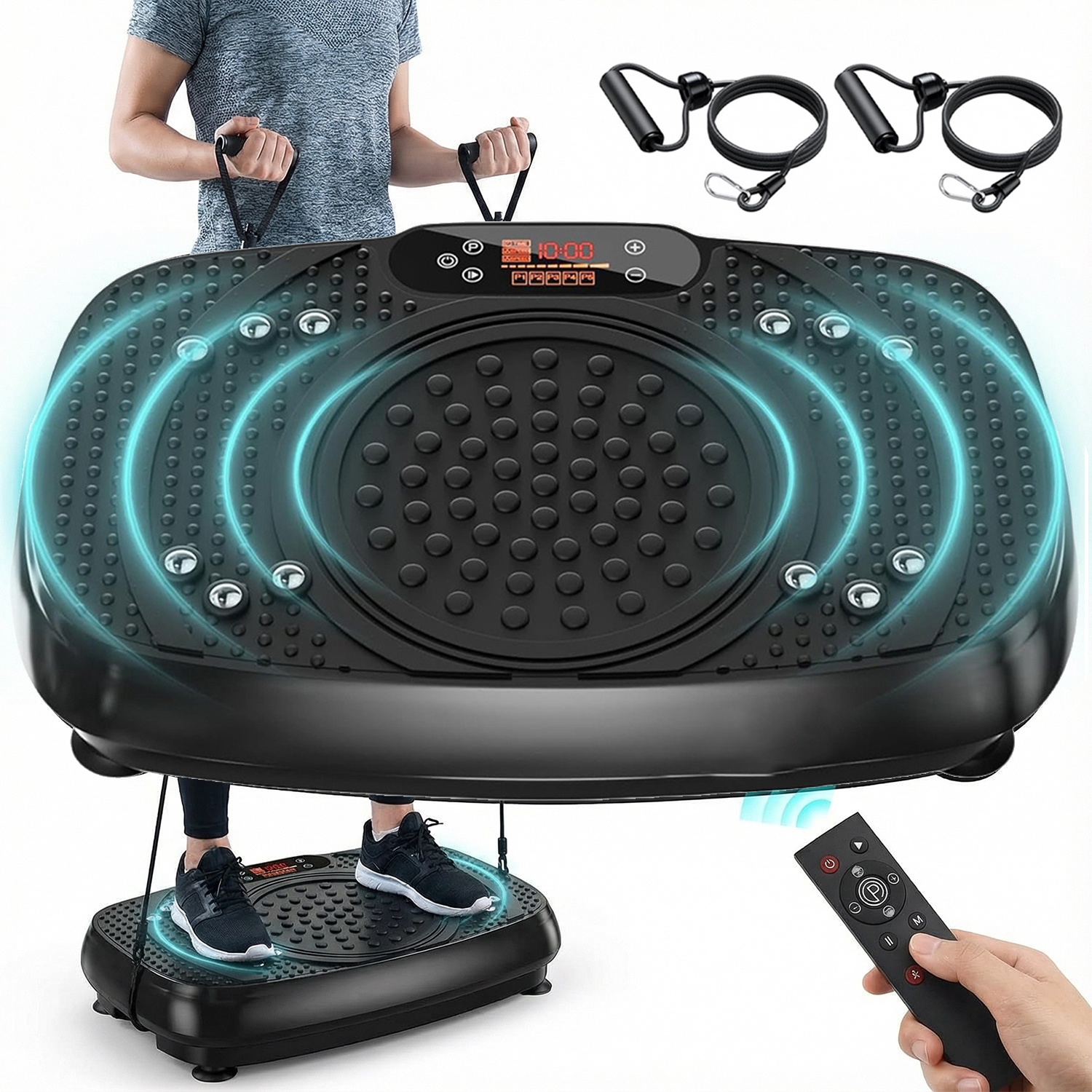 Vibrační Tréninková Platforma S Odporovými Páskami, Dálkové Ovládání Led