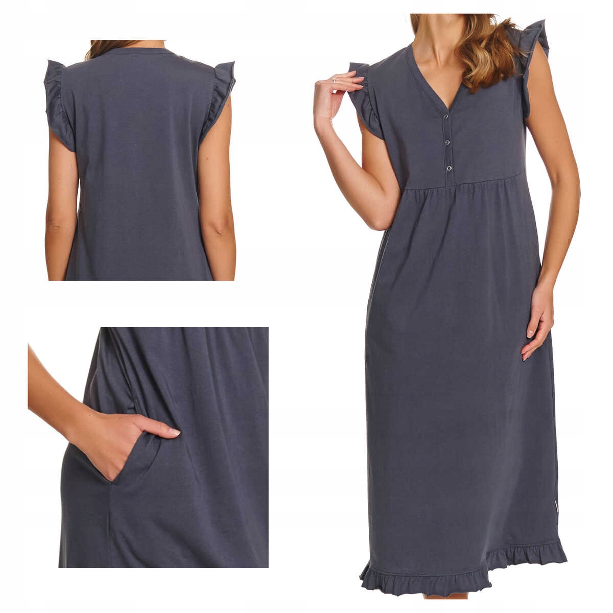 Doctornap Košile noční bavlněná s krátkým rukávem Tcb 7463 grafit plus 2XL