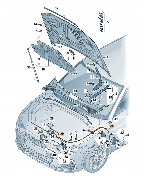 83B823535A - Трос відкривання капота від ручки AUDI Q3 ASO