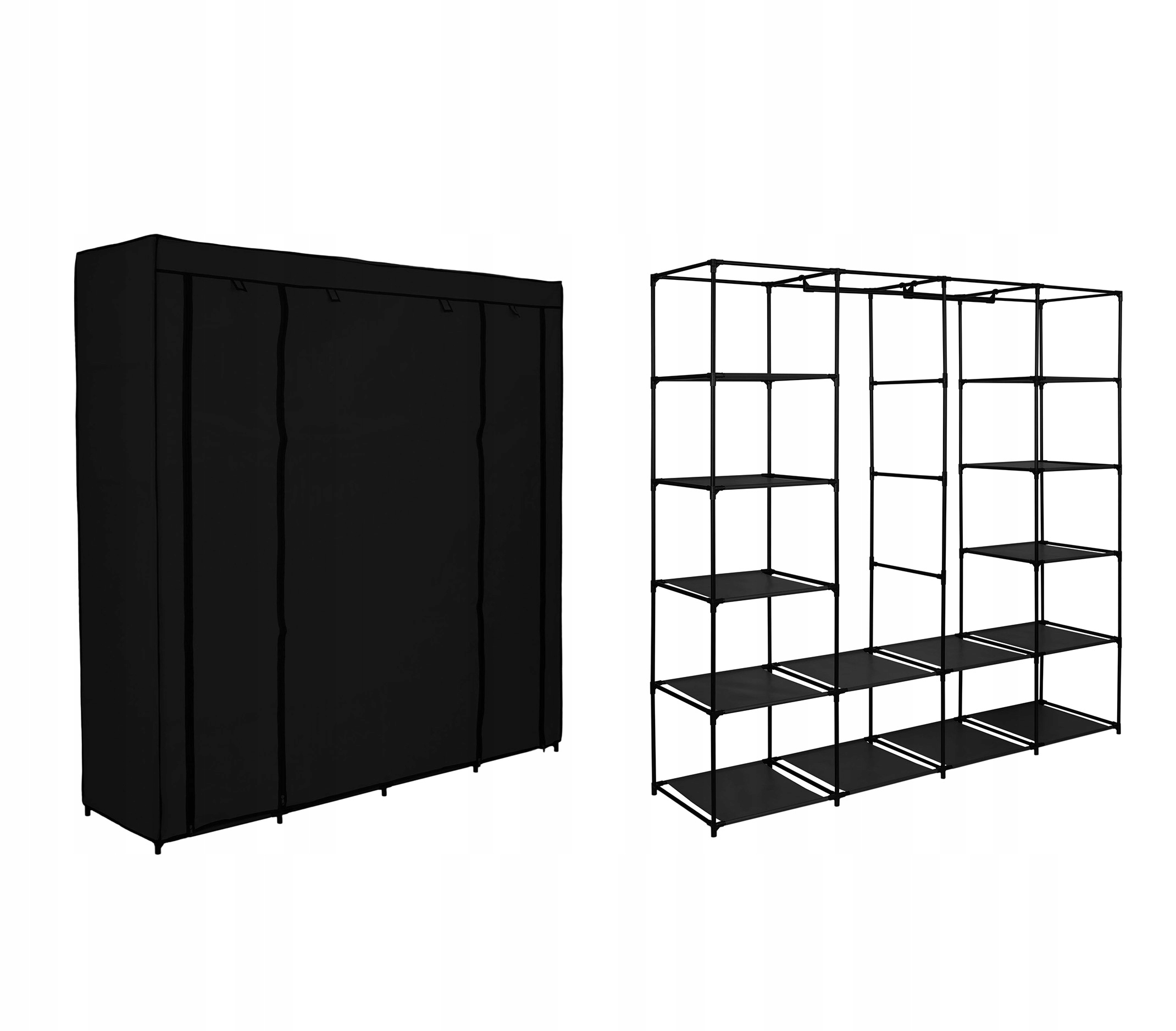 Skříň Textilní Skříň Na Oblečení A Boty, Černý Loft