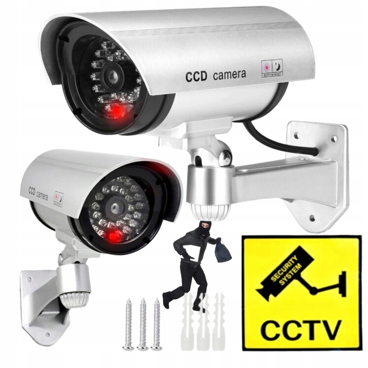 KAMERA ATRAPA IR LED MONITORING KAMERA ZEWNĘTRZNA ŚCIENNA Z DIODĄ MIGAJĄCA