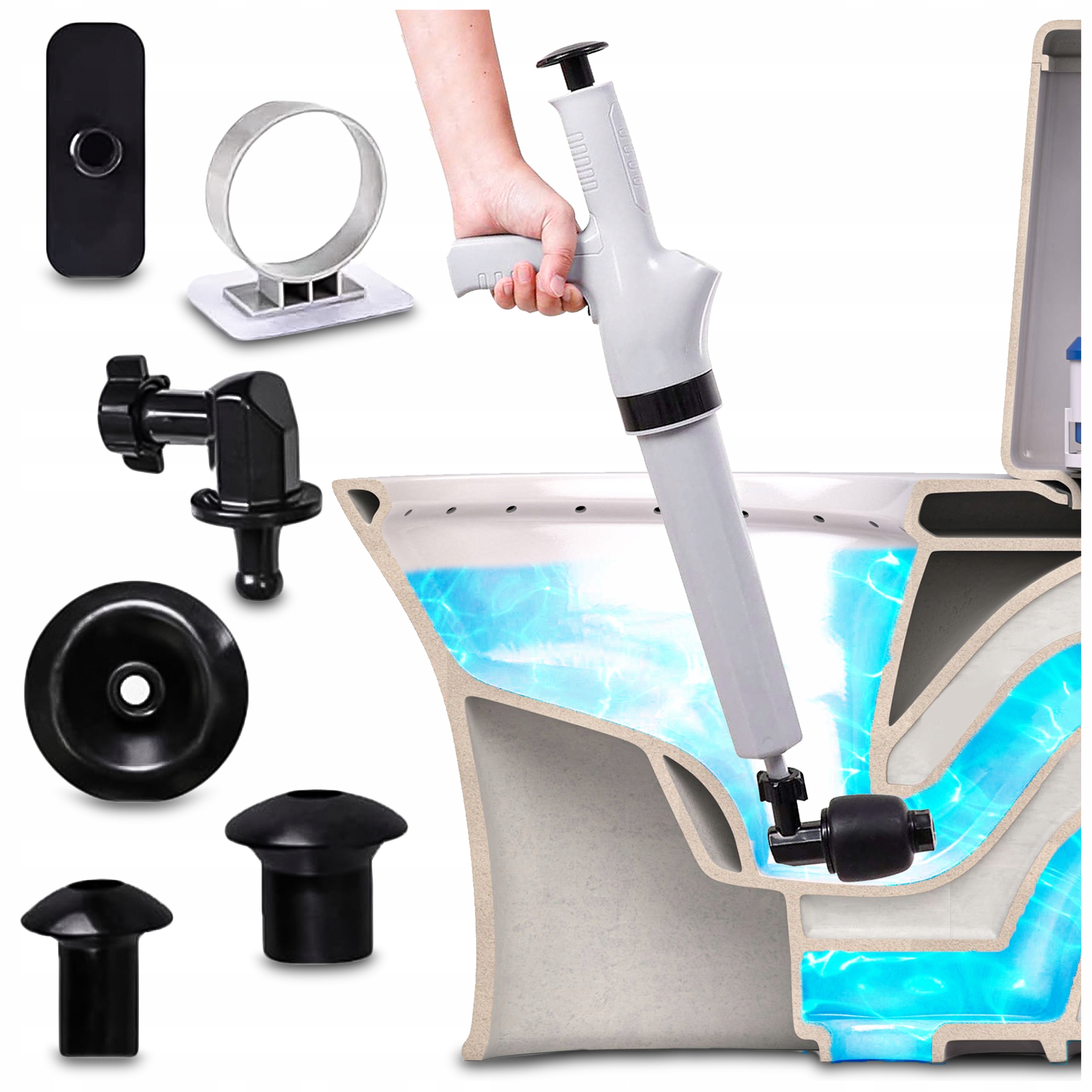 Tlakový Nástroj Tlakových Trubek Ruční Pumpa Pistole Na Čištění Wc