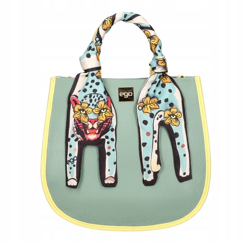 Ego Kufřík Dámská kožená střední kabelka přes rameno Pásek Šátek Premium