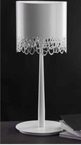 Noční lampa stolní bílá Italská Gibas loftová kovová
