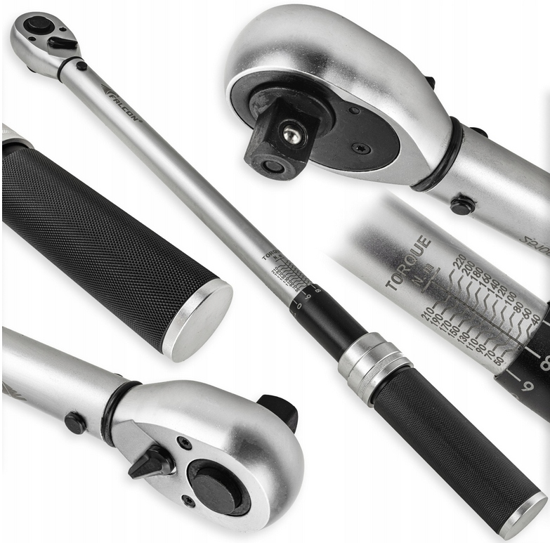 Klucz Dynamometryczny 1/2" 40-220 Nm Profesjonalny Blokada Momentu Cr-v