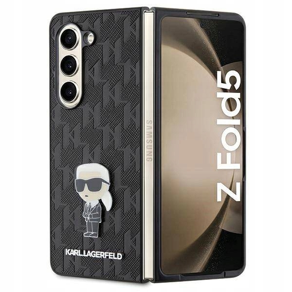 Pouzdro Karl Lagerfeld Saffiano Monogram pro Samsung Galaxy Z Fold 5 Černé