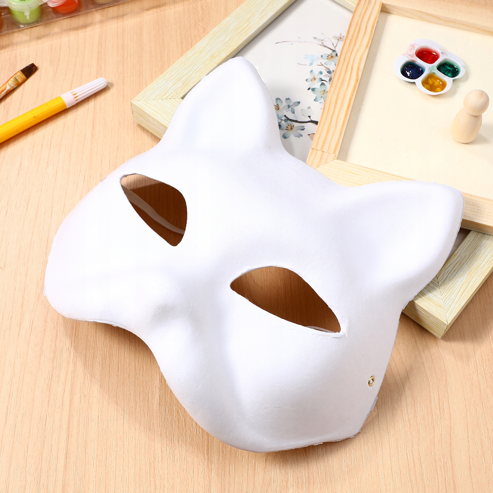 Biała Maska Kota Do Malowania Dla Dzieci Diy Maski Karnawalowe Kocie Maski Marka bez marki