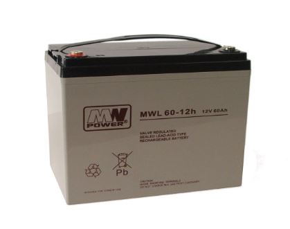 Akumulátor Agm Mwl 60-12h 12V/60Ah, Vrla, Bezúdržbový, Záložní napájení