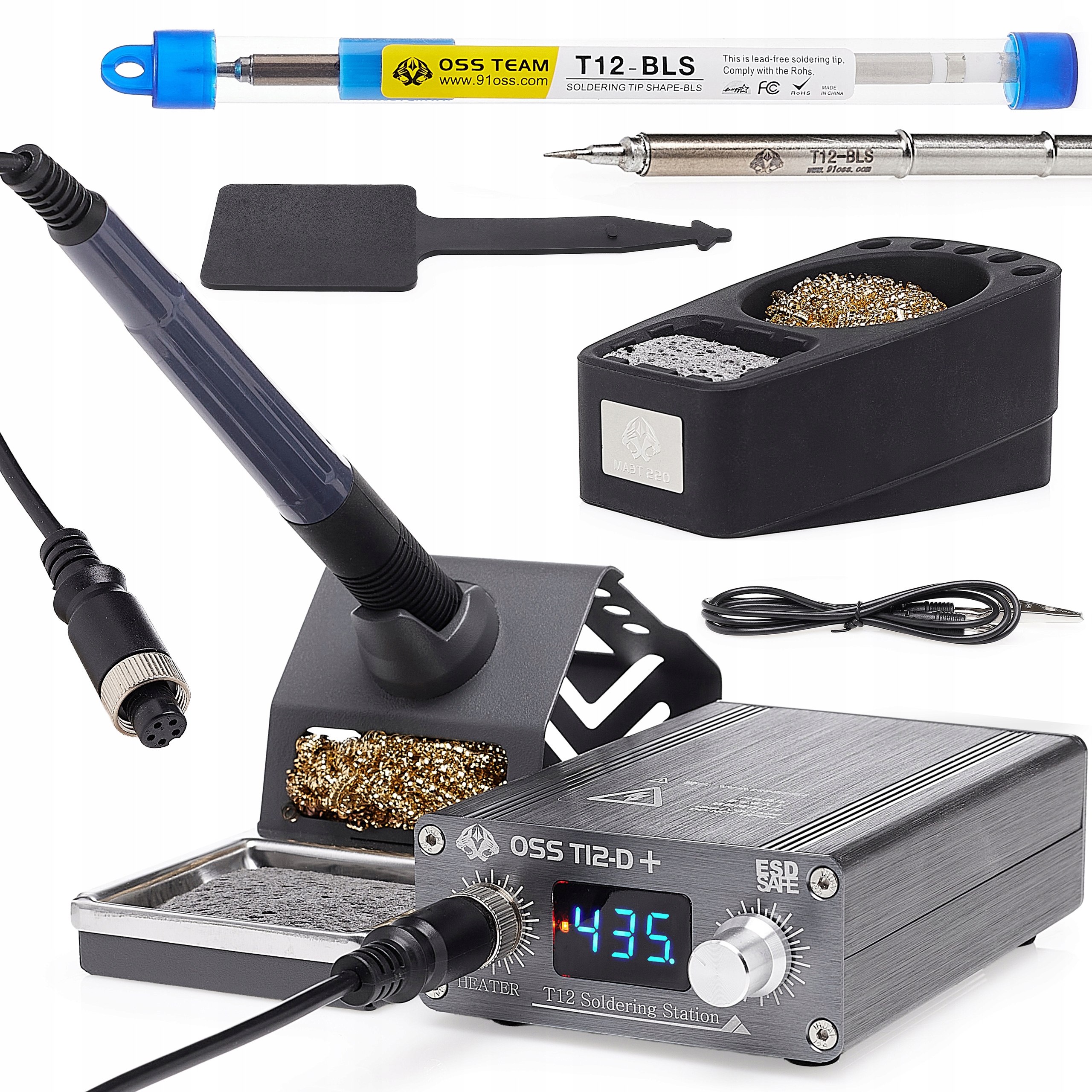 Pájecí Stanice Přesná Páječka Oss Team T12-D+ Stojan Organizér