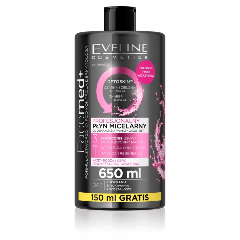 EVELINE FACEMED+ PŁYN MICELARNY 3W1 DELIKATNY 650 ML