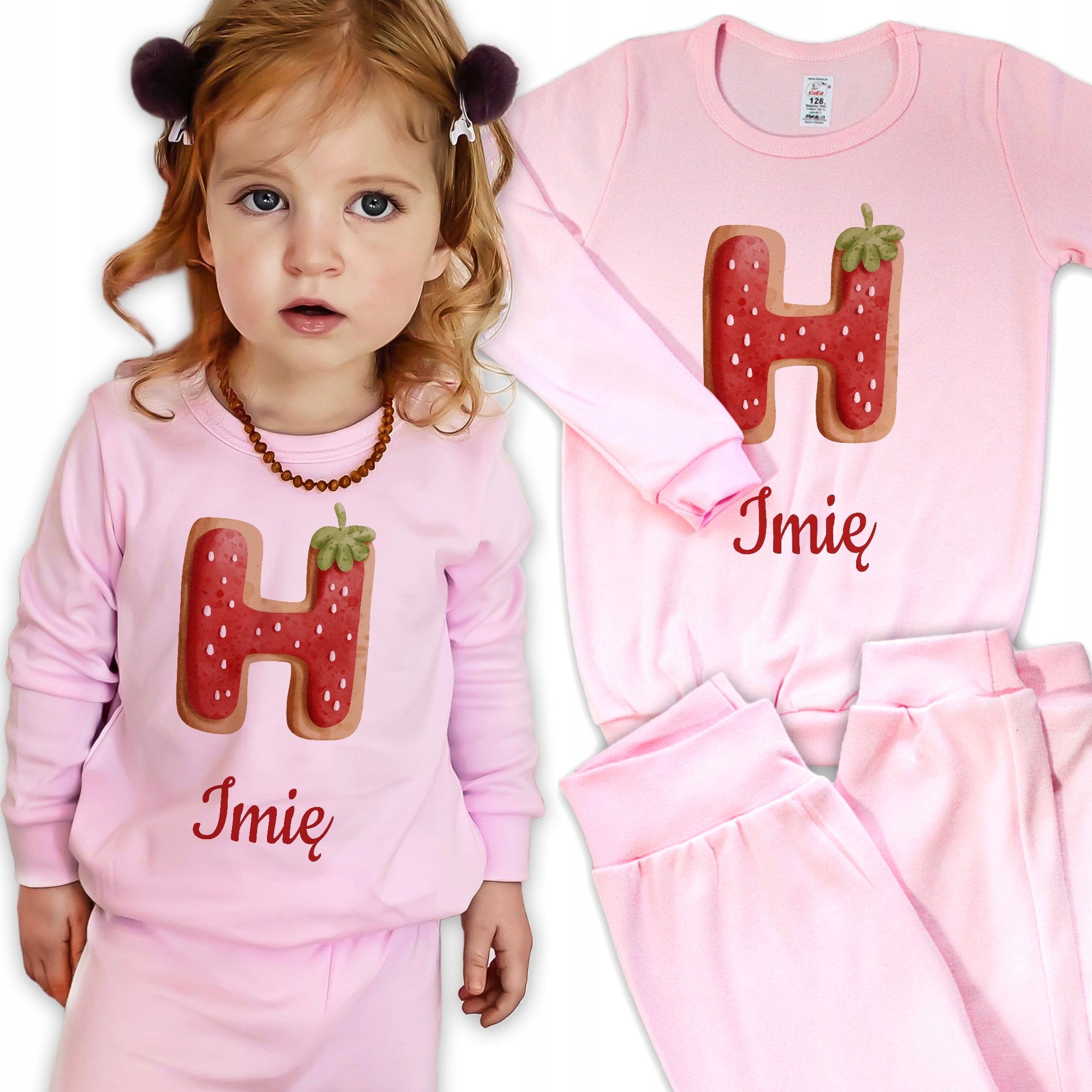 

Personalizowana Piżamka Różowa Literki 92
