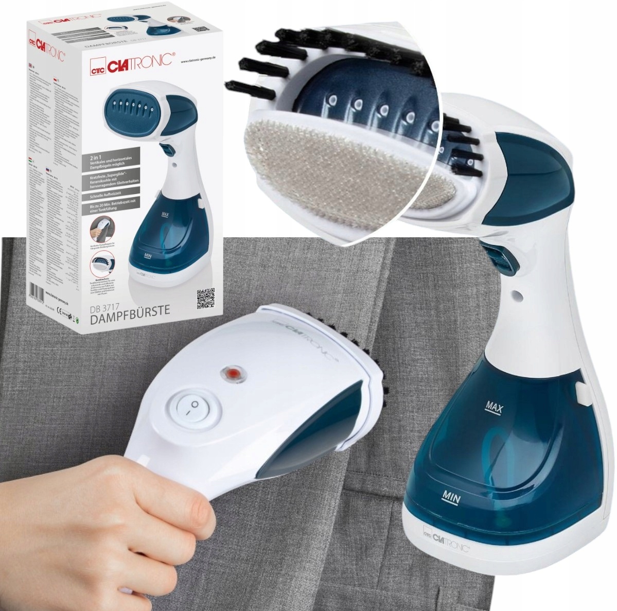 Parownica Ręczna Steamer Żelazko Do Ubrań Parowe Prasowacz Parowy Mocna