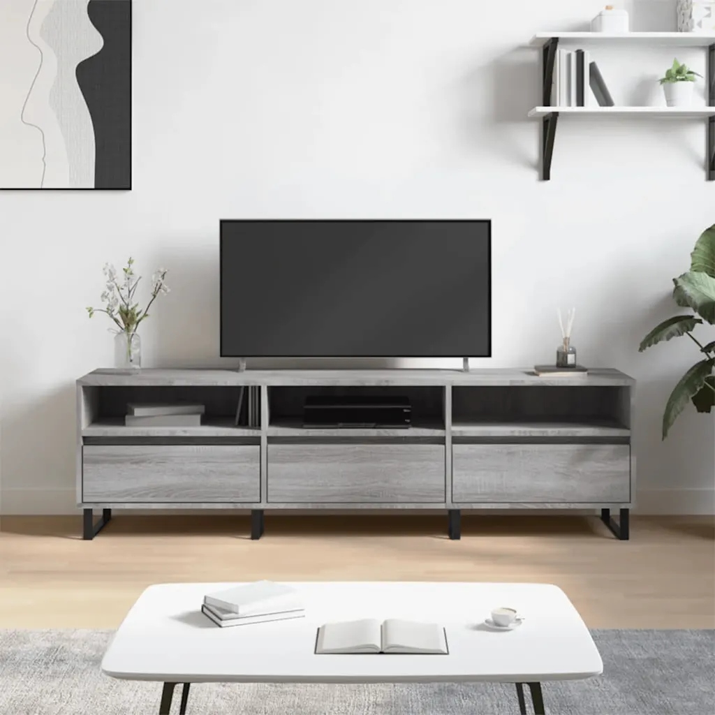 vidaXL Szafka pod Tv, szary dąb sonoma, 150x30x44,5 cm