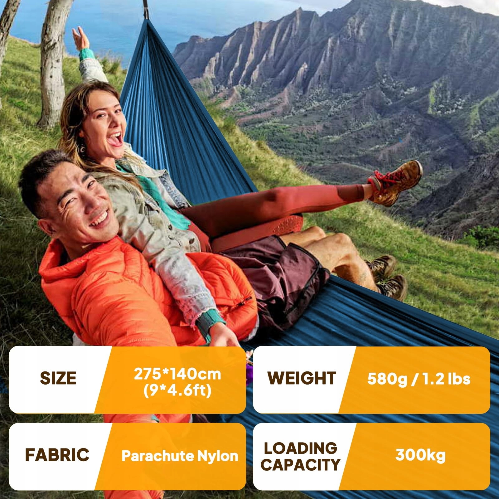 NATUREFUN Ultralekki Hamak 300kg Nylon Oddychający Szybkoschnący — miniatura 2