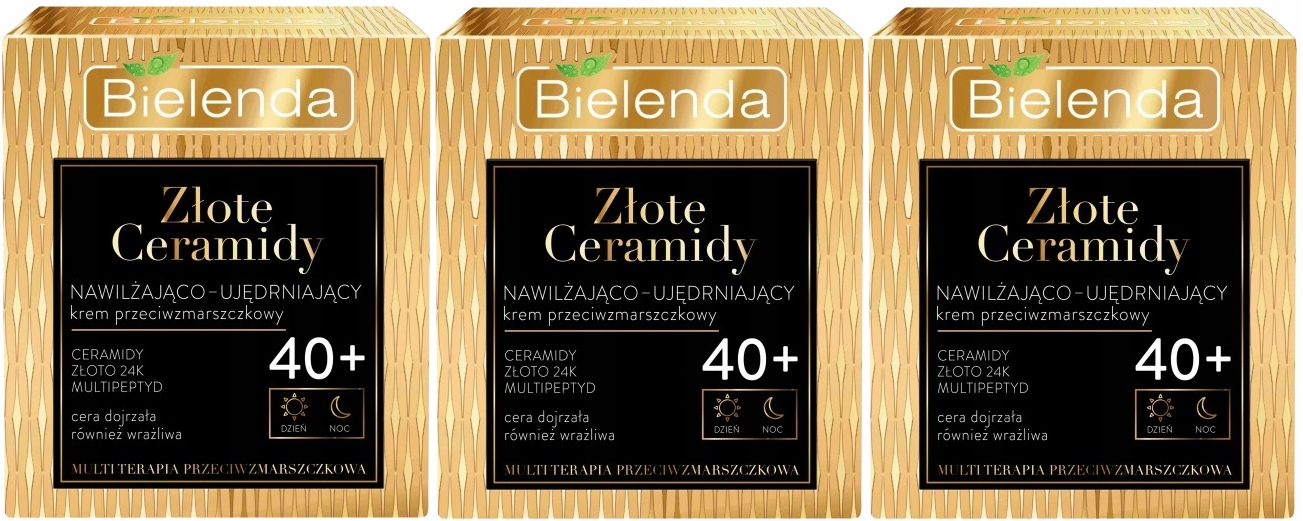 3 kusy Zlaté Ceramidy Hydratační krém proti vráskám 50 ml Bielenda