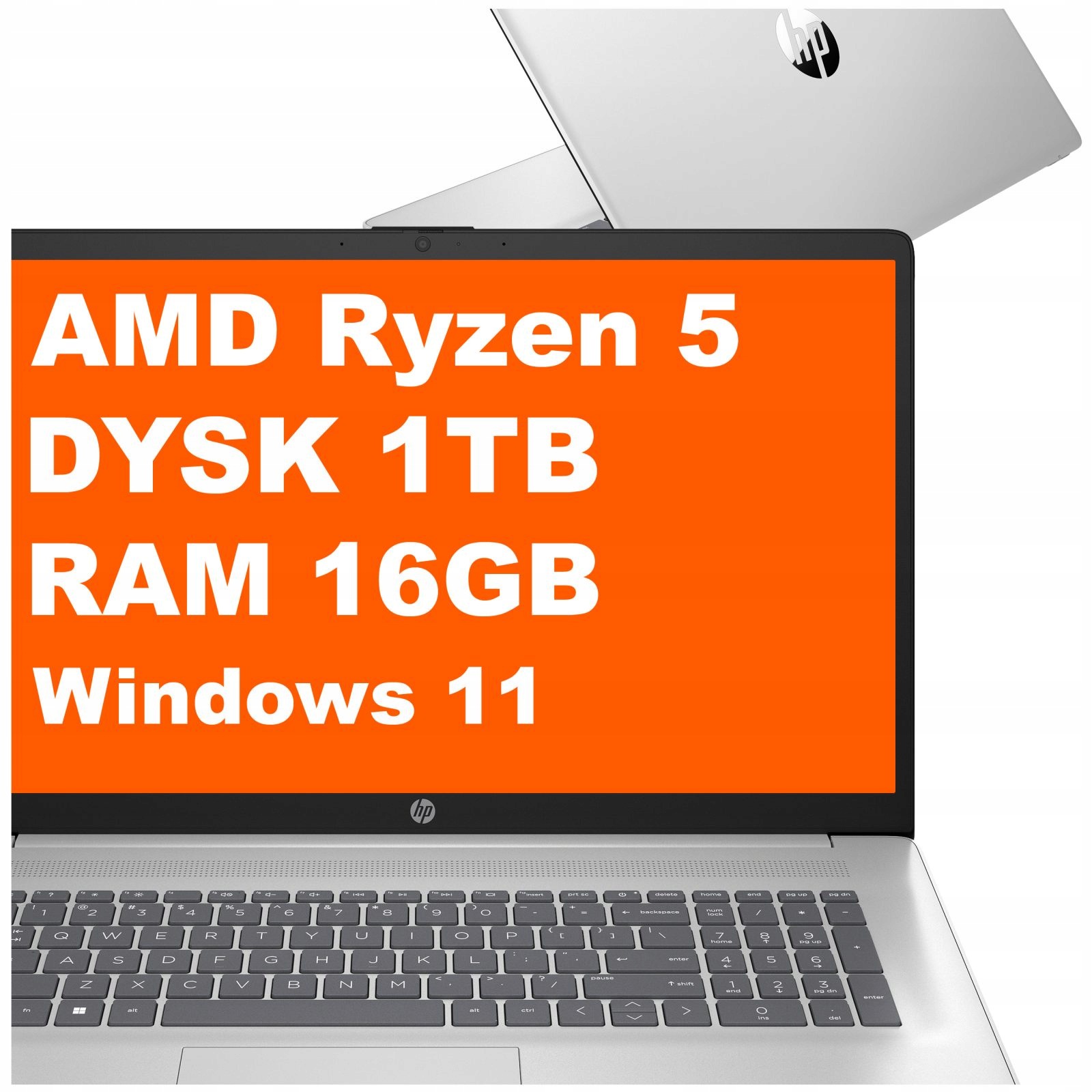 Laptop Hp 17-cp Amd Ryzen 5 16GB 1TB Amd Radeon FullHD Win 11 Srebrny