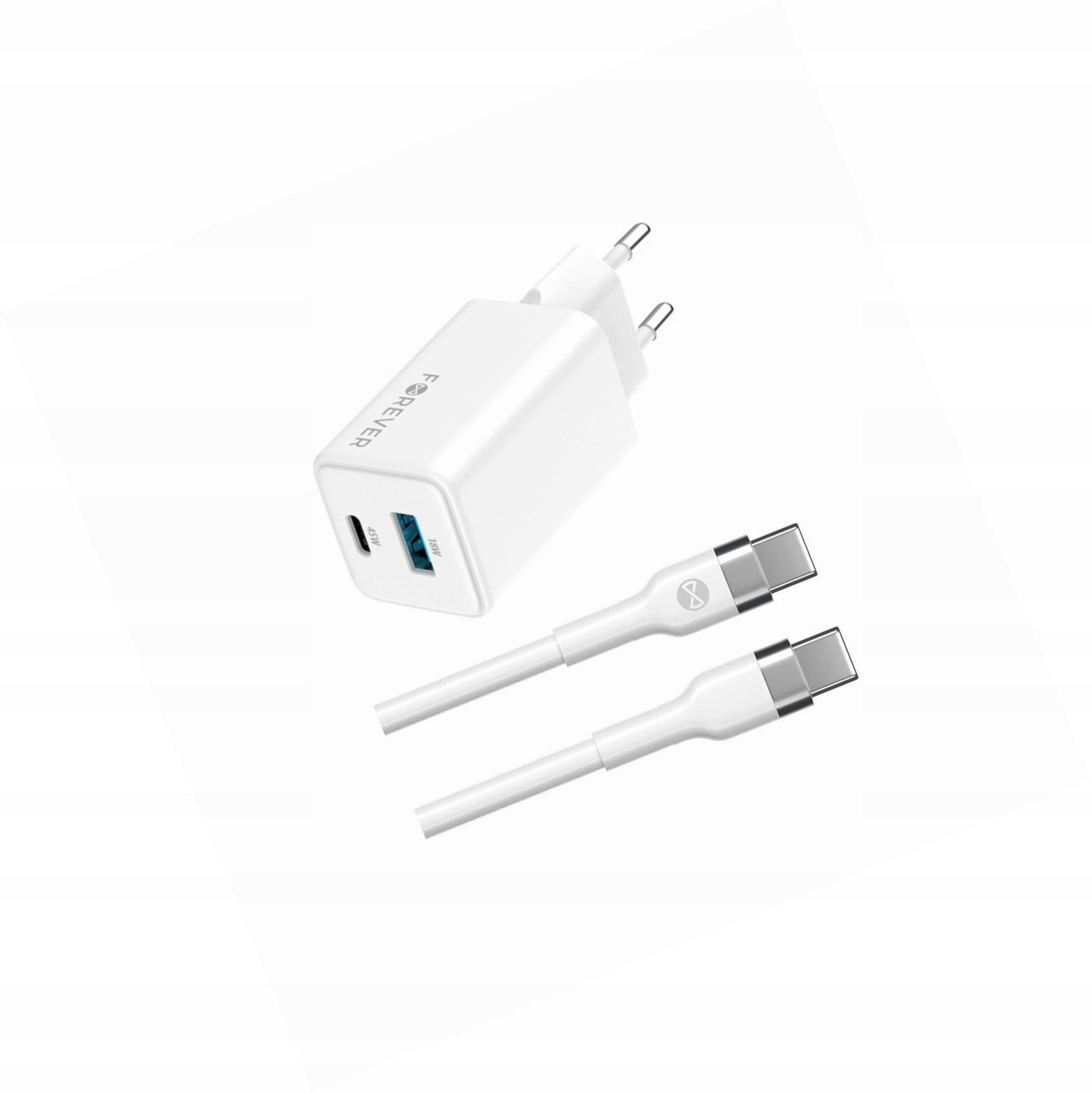 Szybka ładowarka GaN 45W 2 wejścia z długim kablem 2m do Oppo A74 4G
