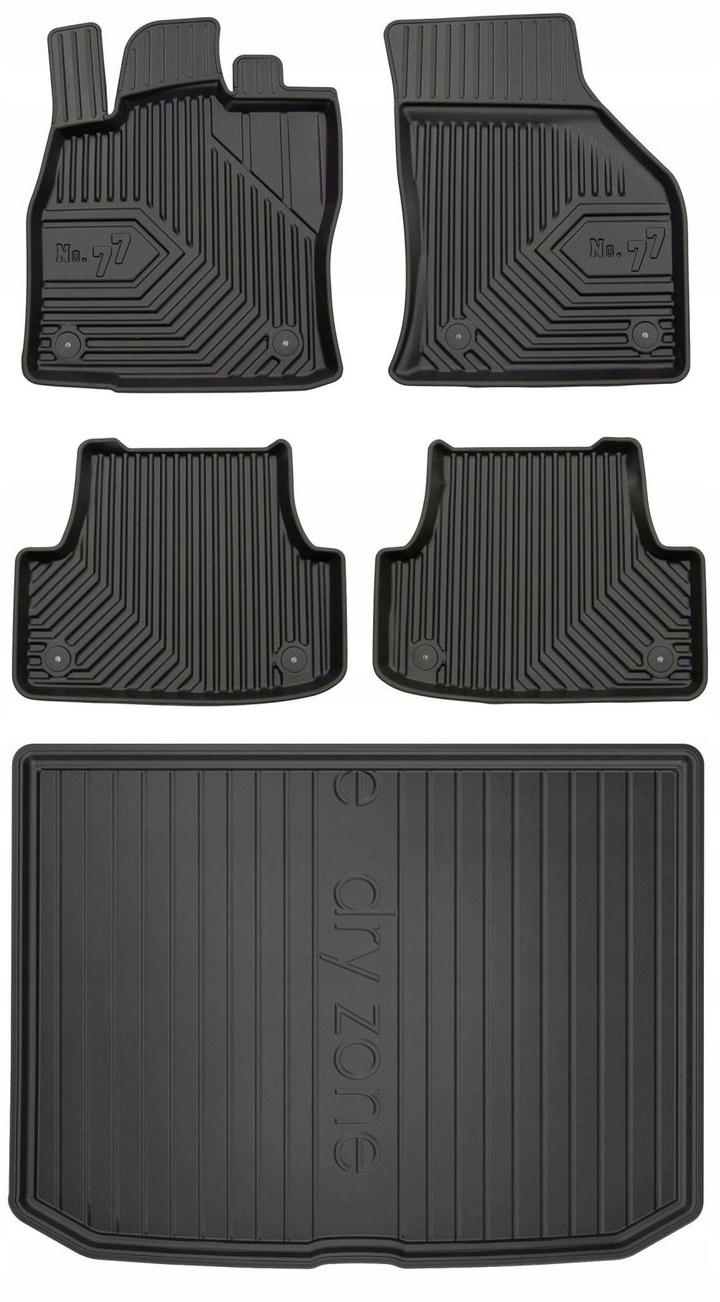 Set 77 Gumové rohože a rohože Audi A3 8V Hatchback 2012-2019 dkz