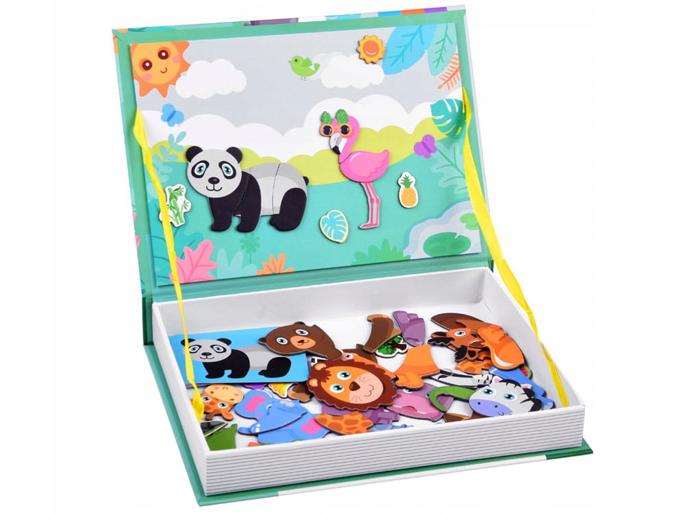 UKŁADANKA MAGNETYCZNA, puzzle zwierzęta ZOO Bohater brak