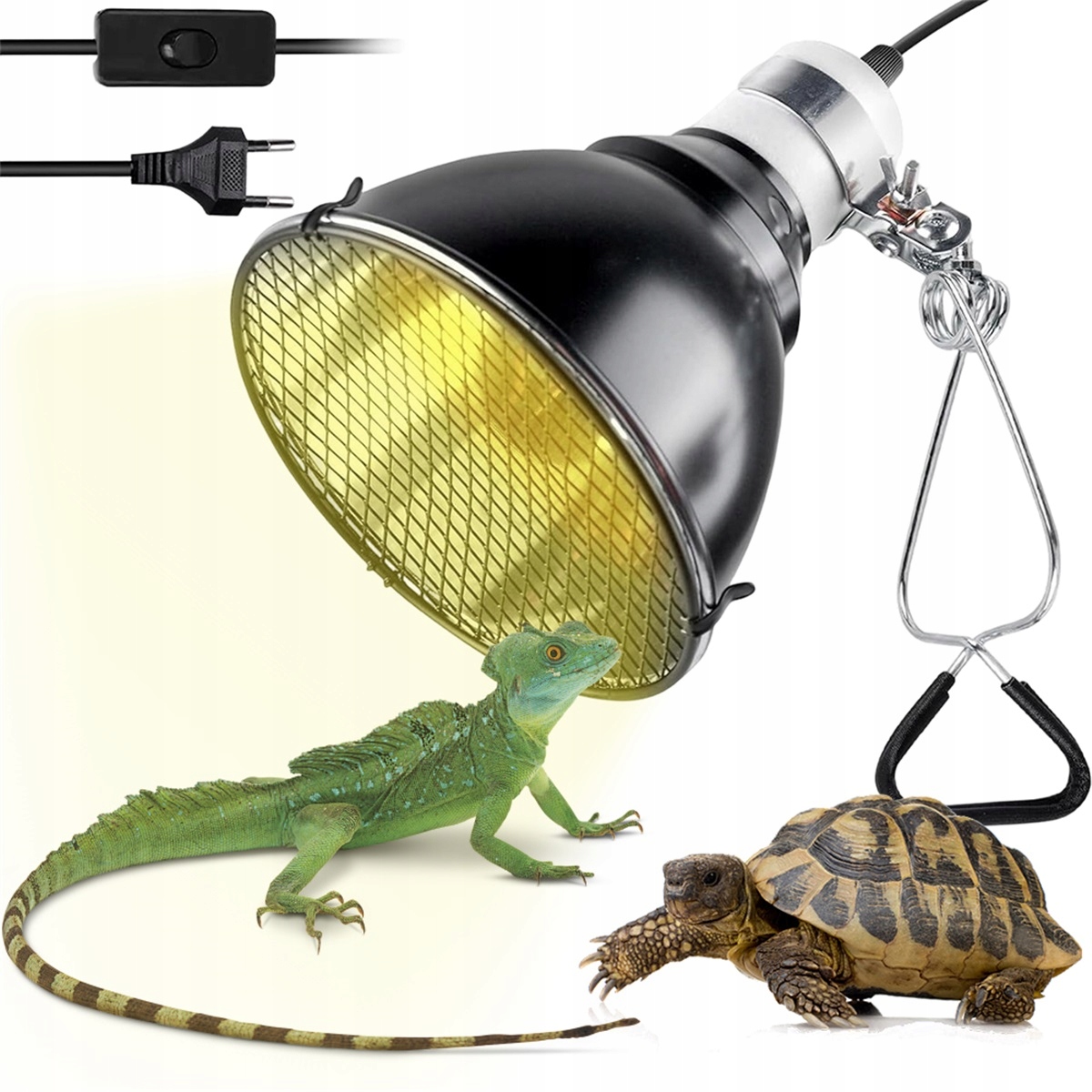 Levně 360° otočná topná lampa s odrazem tepla pro plazy v teráriu