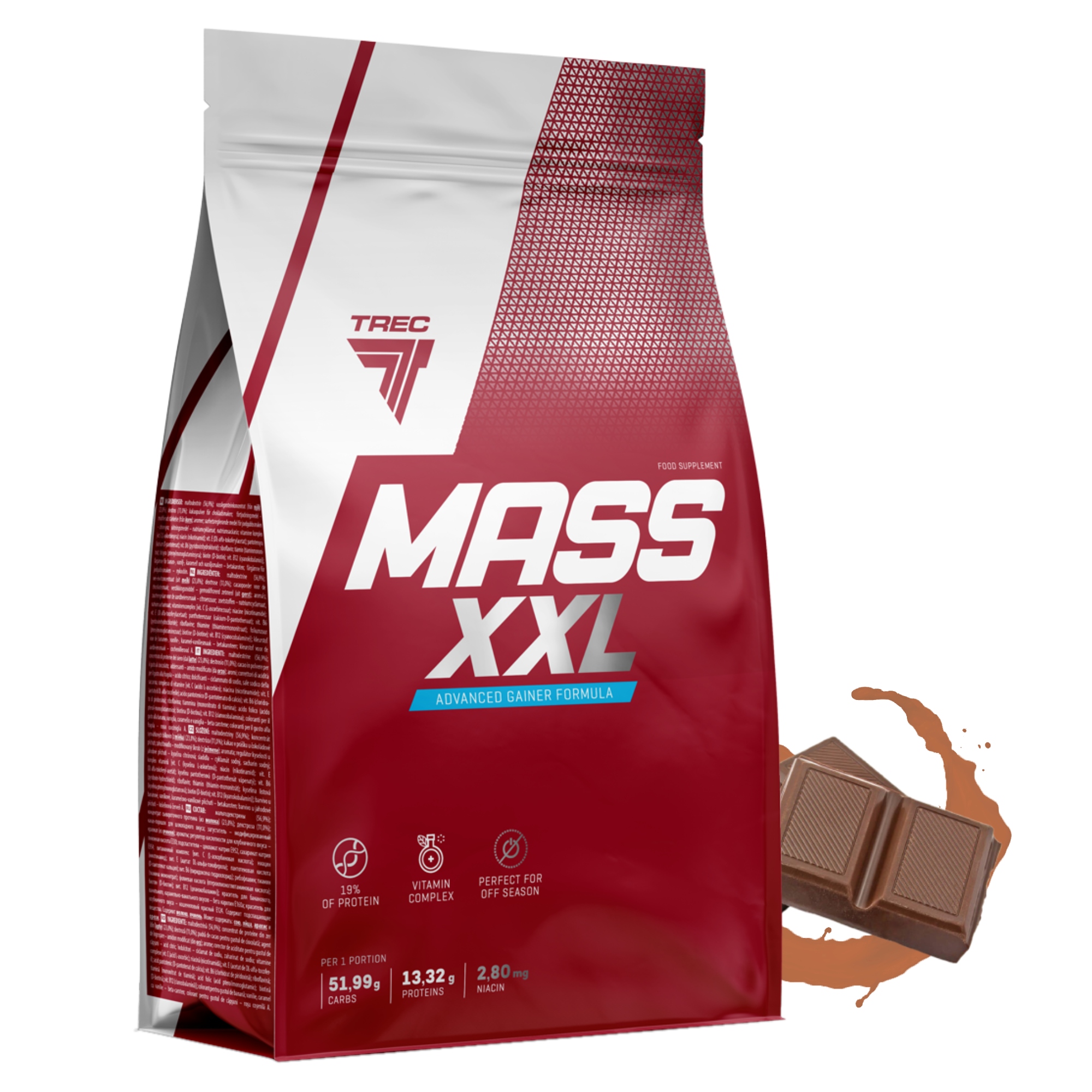 Trec Mass XXL 3000g Masa Síla Bílkoviny Gainer