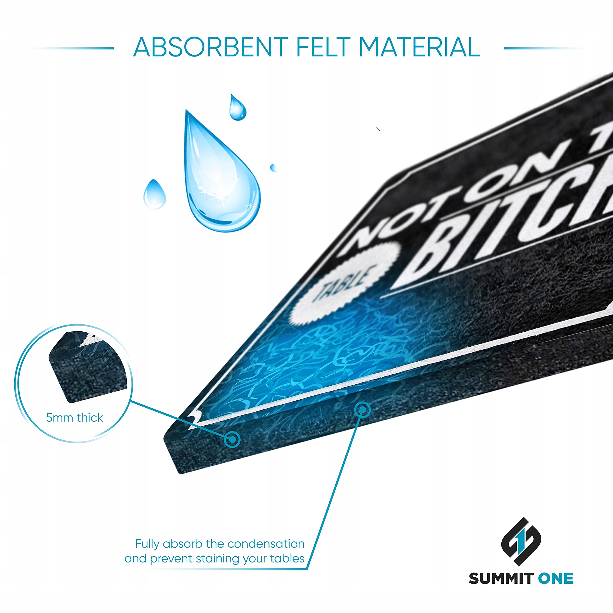 Podkładki filcowe Bar Deco - 10szt. Kolor dominujący czarny