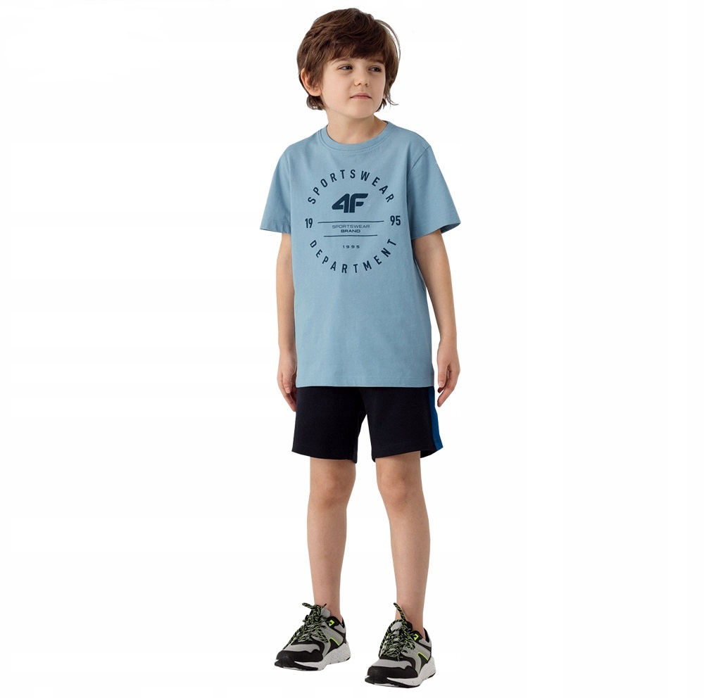 KOSZULKA CHŁOPIĘCA 4F T-SHIRT BAWEŁNA 122 Dekolt okrągły