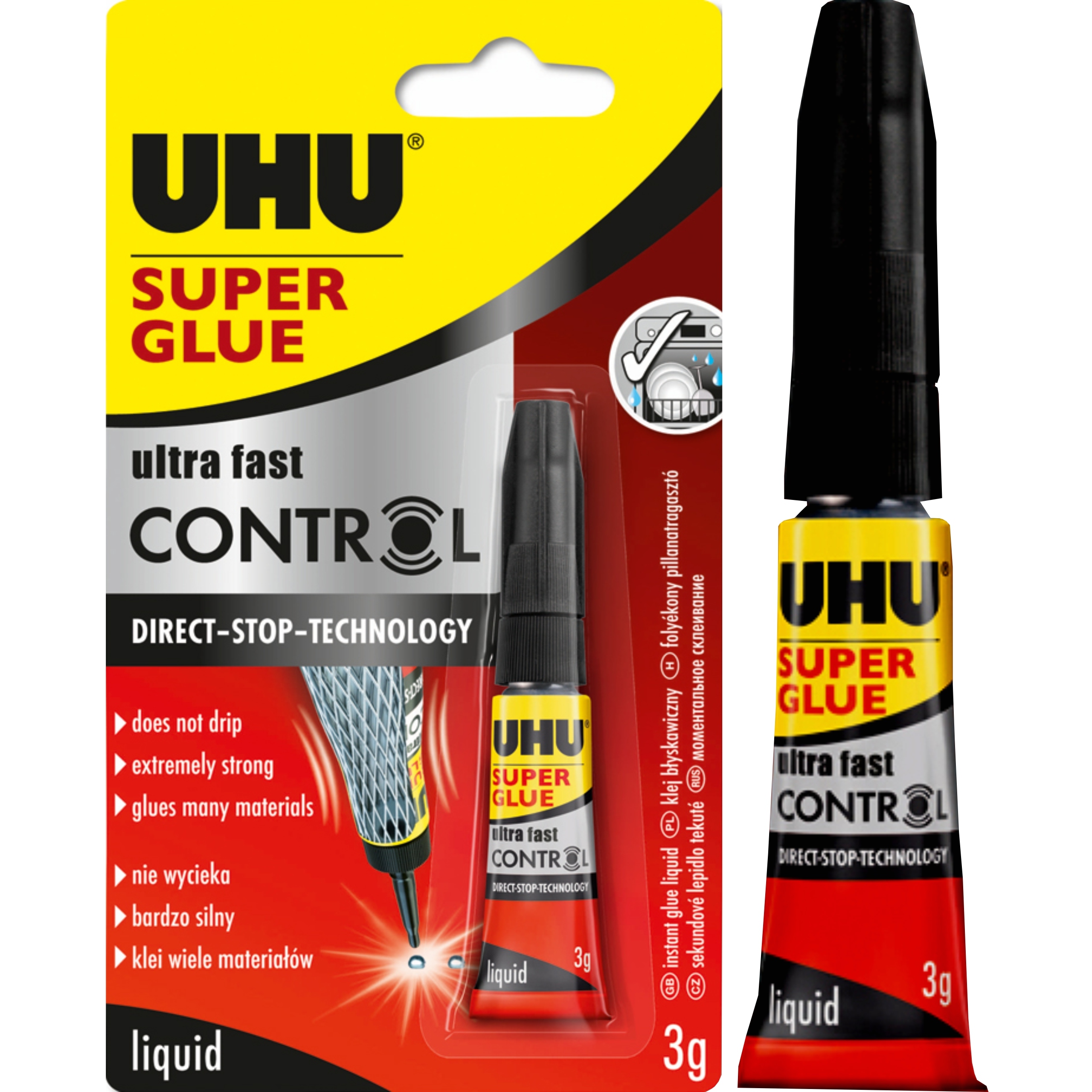 

Klej uniwersalny mocny Uhu Glue Control 3g