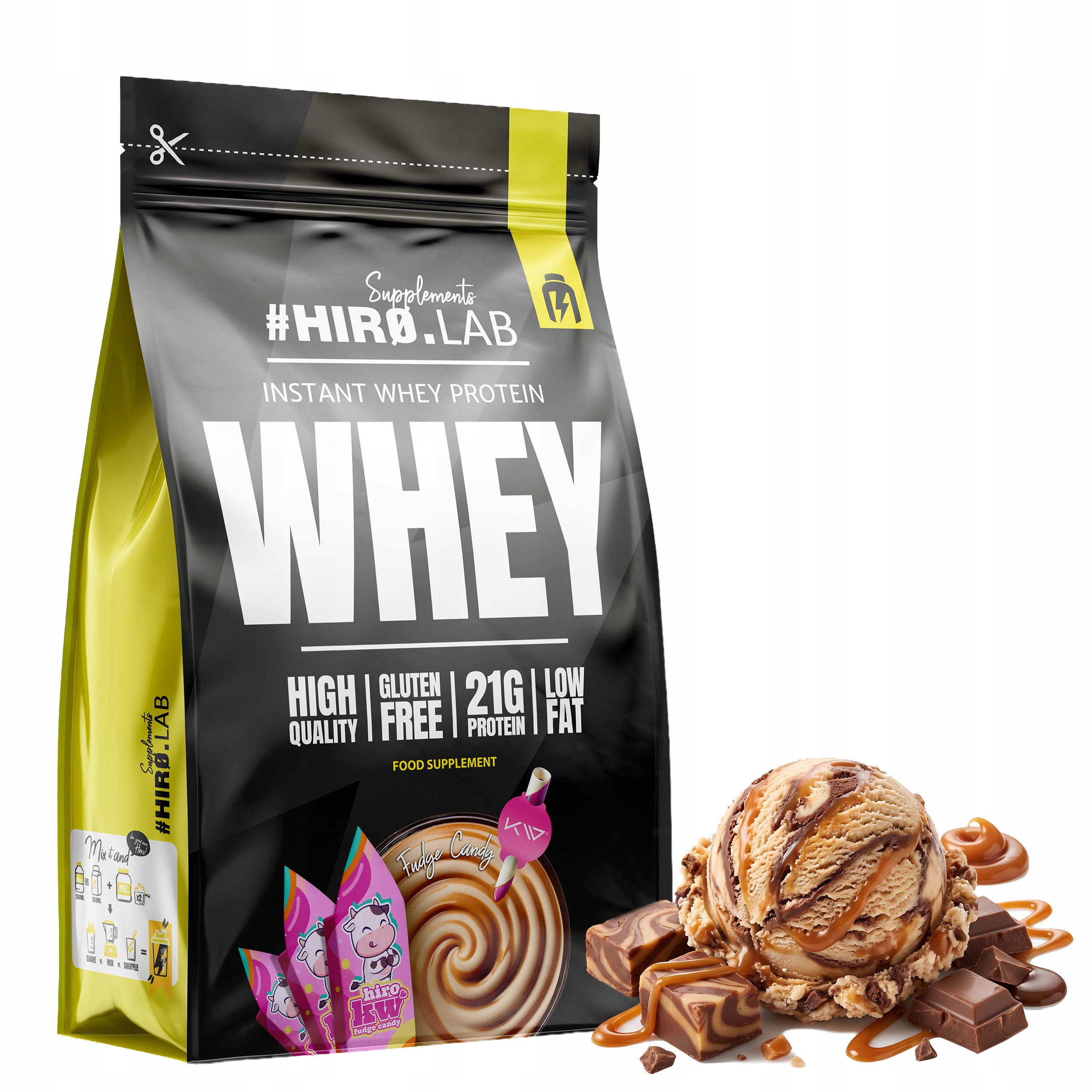Syrovátkový Protein Wpc Instant Whey Protein 700 50 g příchuť krówka (karamel) Doplněk Stravy HiroLab