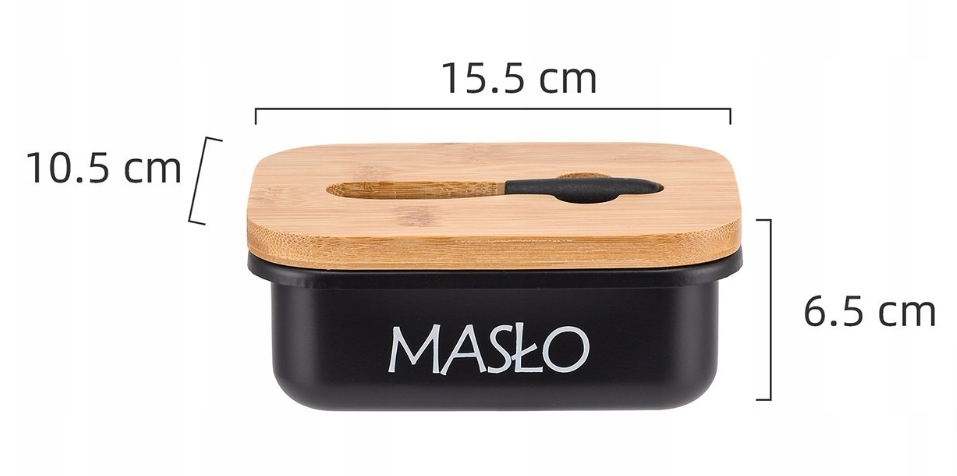 MASELNICZKA STALOWA CZARNA Z NOŻYKIEM DO SMAROWANIA MASŁA WYTRZYMAŁA Marka Elitehoff