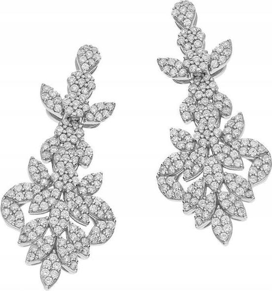 Stříbrné náušnice dlouhé 925 Slzy S Zirkony 5,65 g, dámské, elegantní
