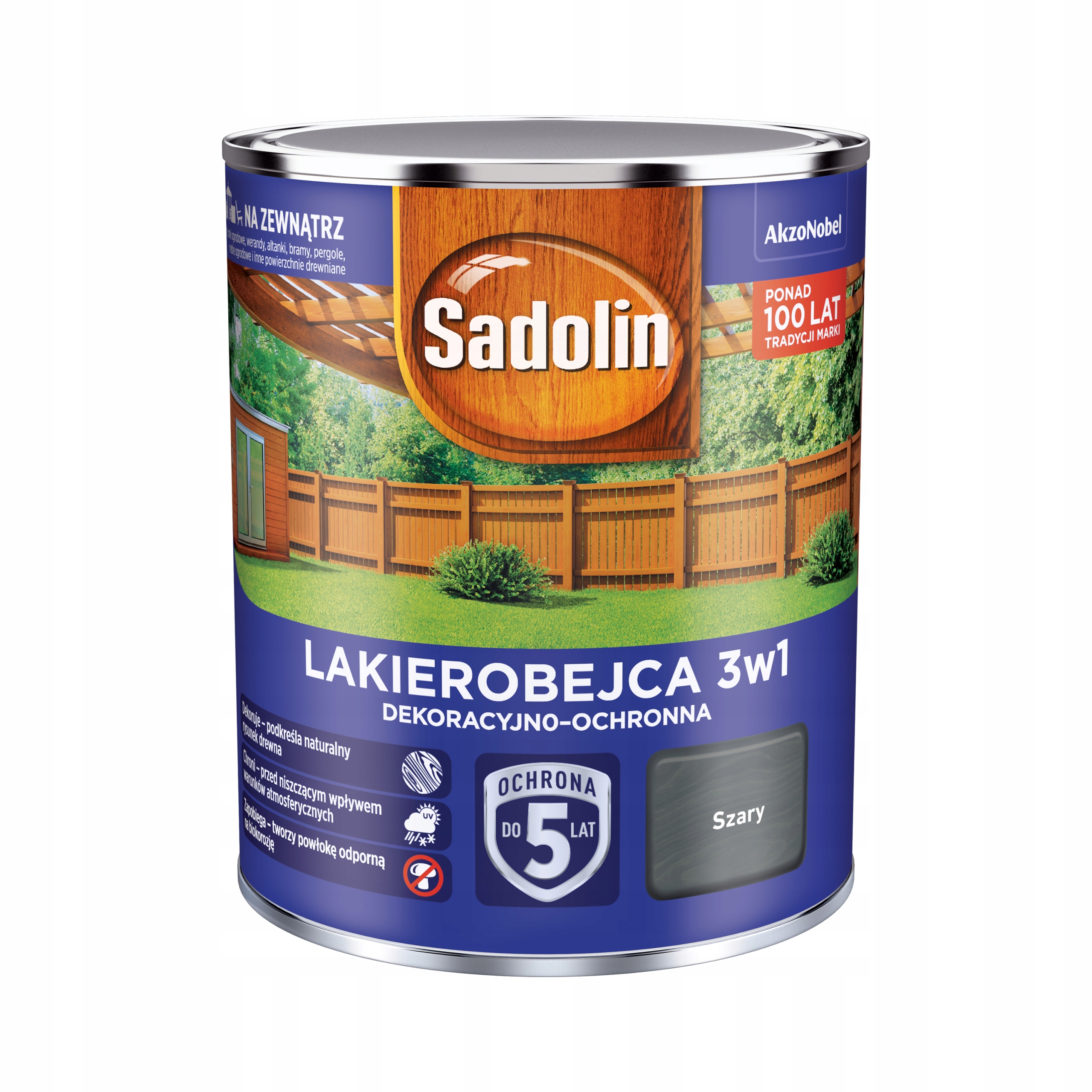 Sadolin Lakobejca 3v1 Dekoračně-ochranná 5L Šedá