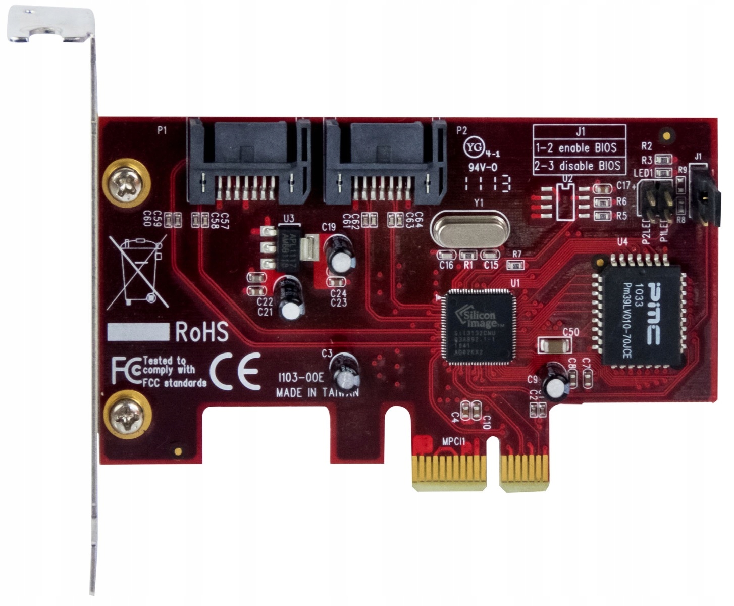 Rosewill RC-211 Raid Controller Sata II PCIe x1 Low Profile