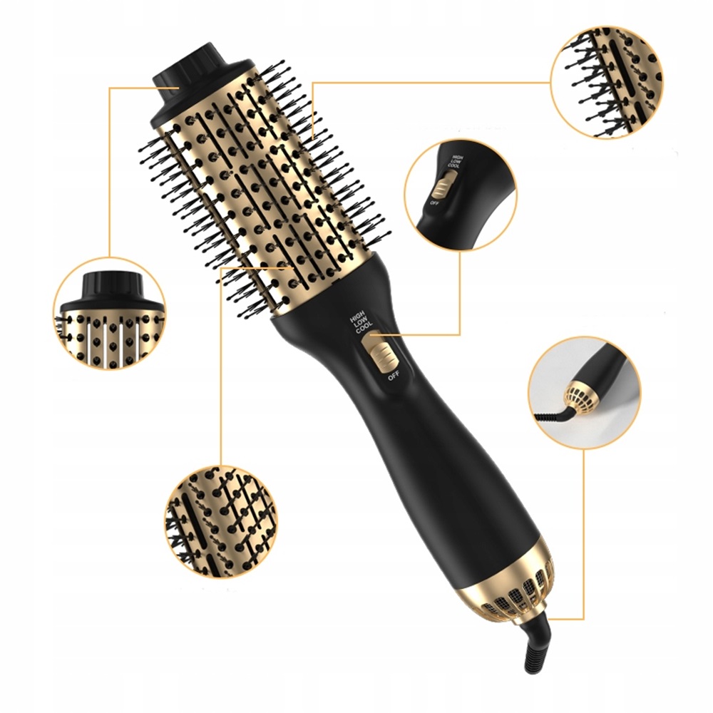 Kartáč Na Vysoušeč Vlasů 4V1 S Nylonovými Jehlami A Štětinami 1000 W