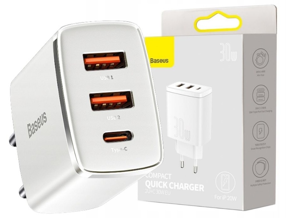 

Baseus Ładowarka Sieciowa 2XUSB Usb-c 30W QC3.0 Pd