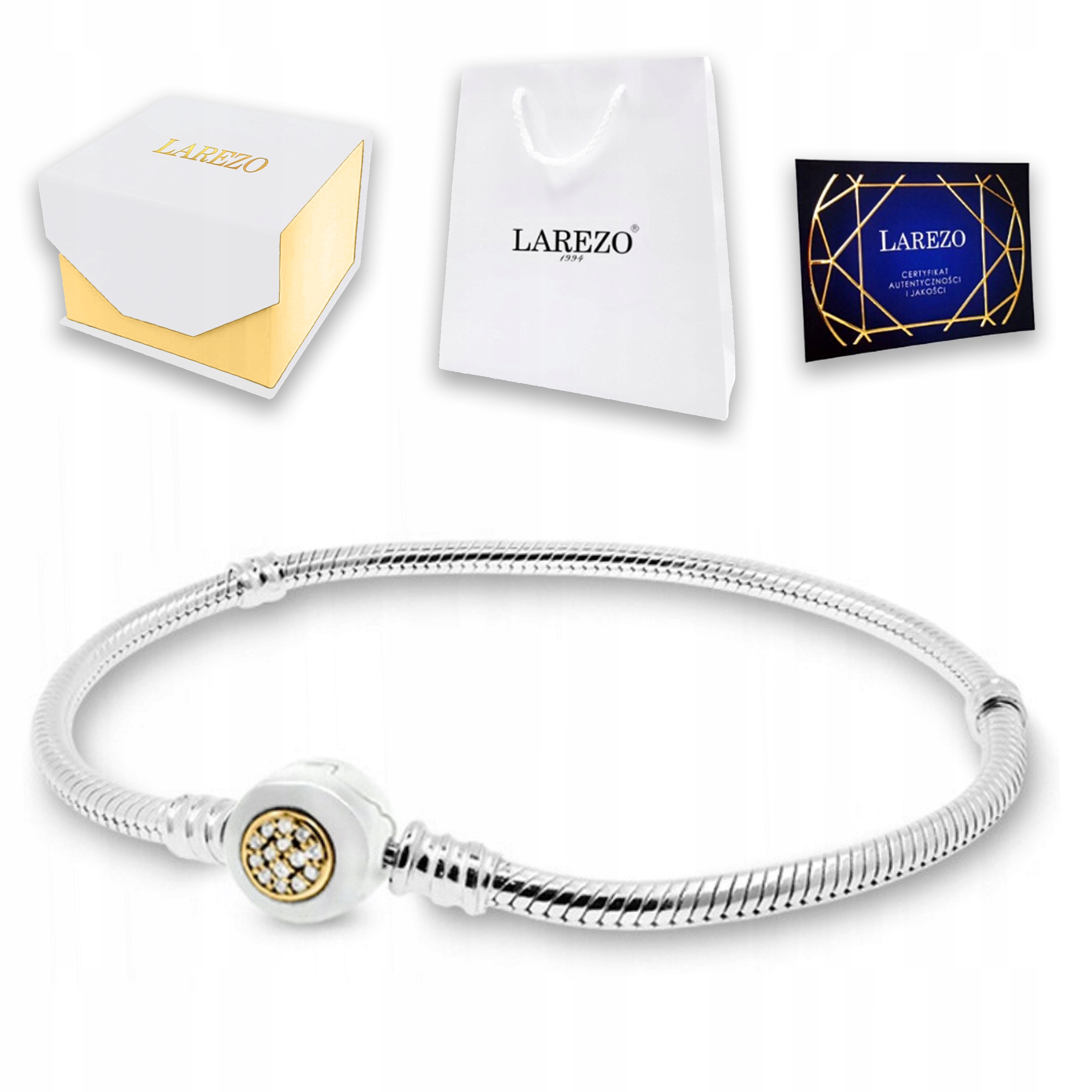 Stříbrný modulární náramek Zirkony Křišťály 20 cm Stříbro 925