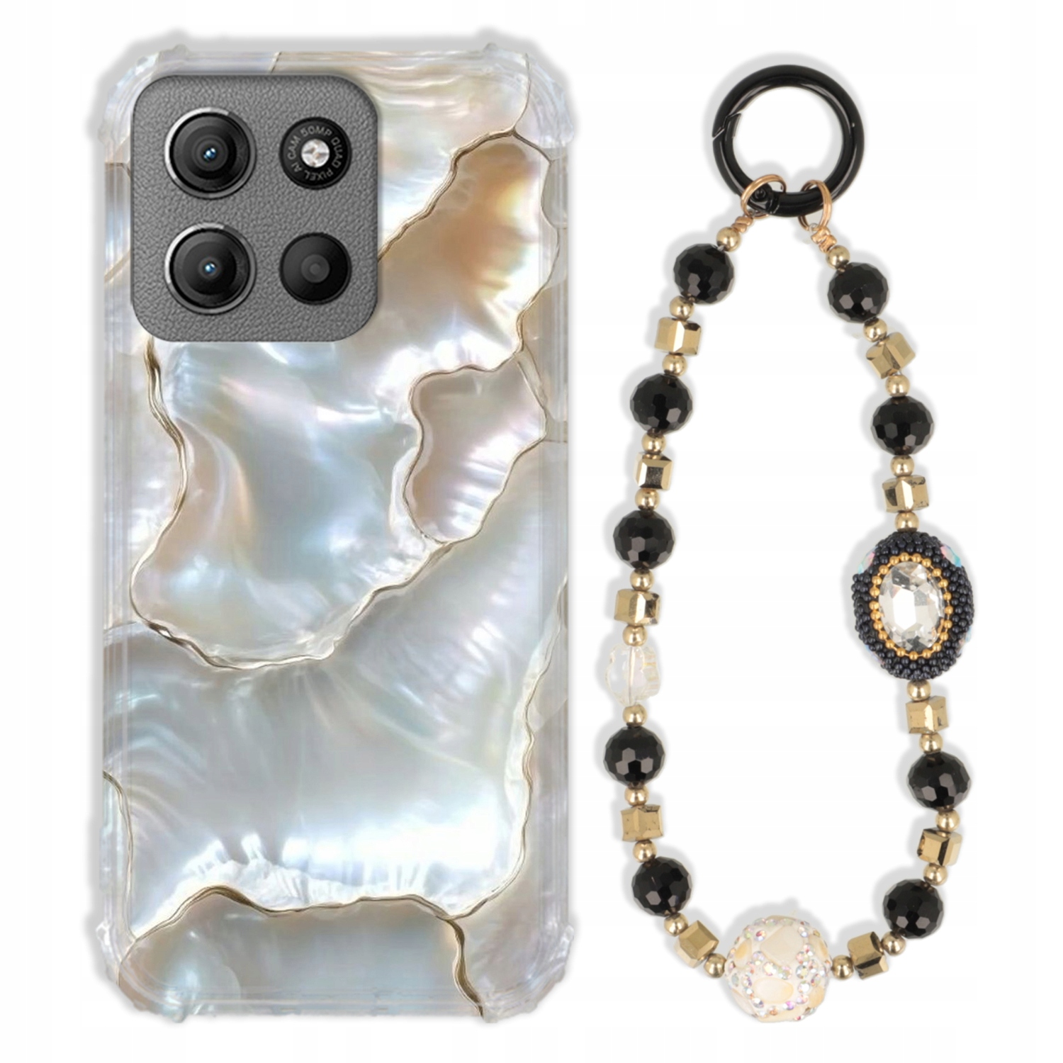 Puzdro Pre Motorola G15 Power Antishock Zirkóny Čierno Zlaté|odolné|silné