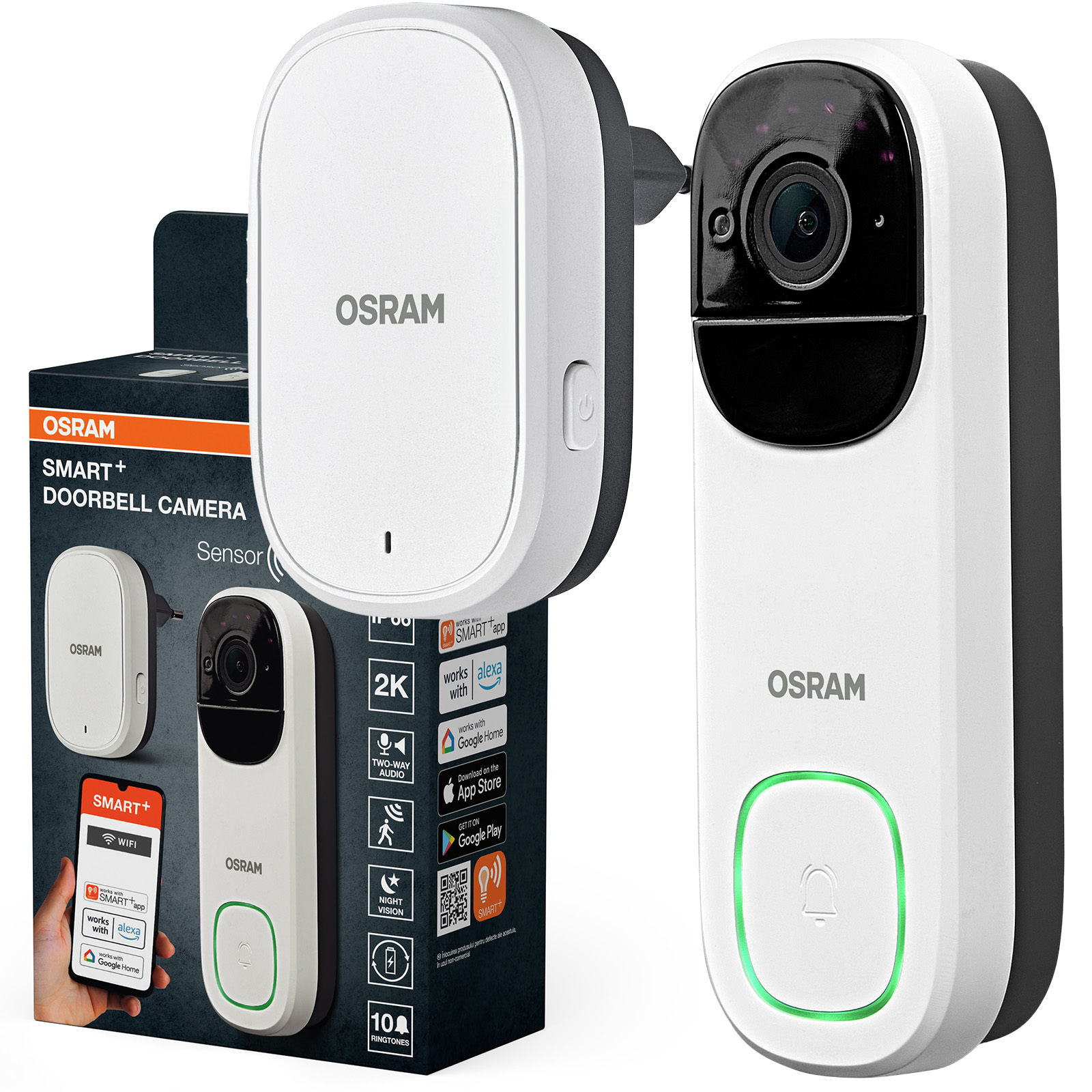 Zvonček na dvere Kamera Inteligentný snímač pohybu Smart+ Wifi Osram